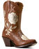 Image #1 - Ariat Women's Arrosa Floral Short Western Boots - Round Toe, Tan, hi-res