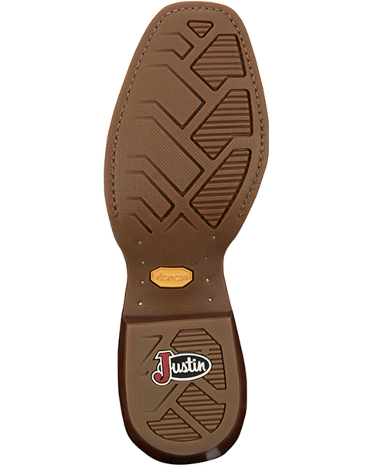 Image #7 - Justin Men's Cowboy Town Bay Western Boots - Square Toe, Brown, hi-res
