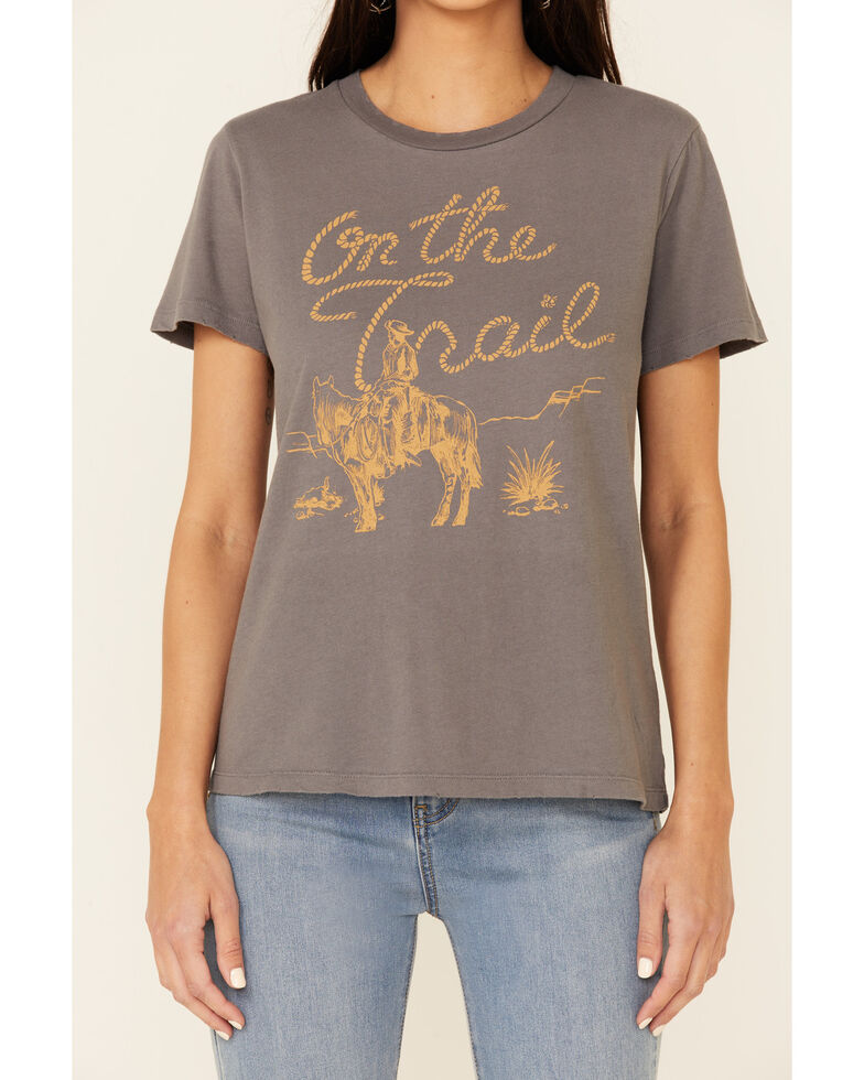 Bandit Brand Women's On The Trail Graphic Short Sleeve Tee , Charcoal, hi-res
