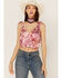 Image #1 - Free People Women's Weekend In Montauk Floral Print Cropped Tank Top, Pink, hi-res