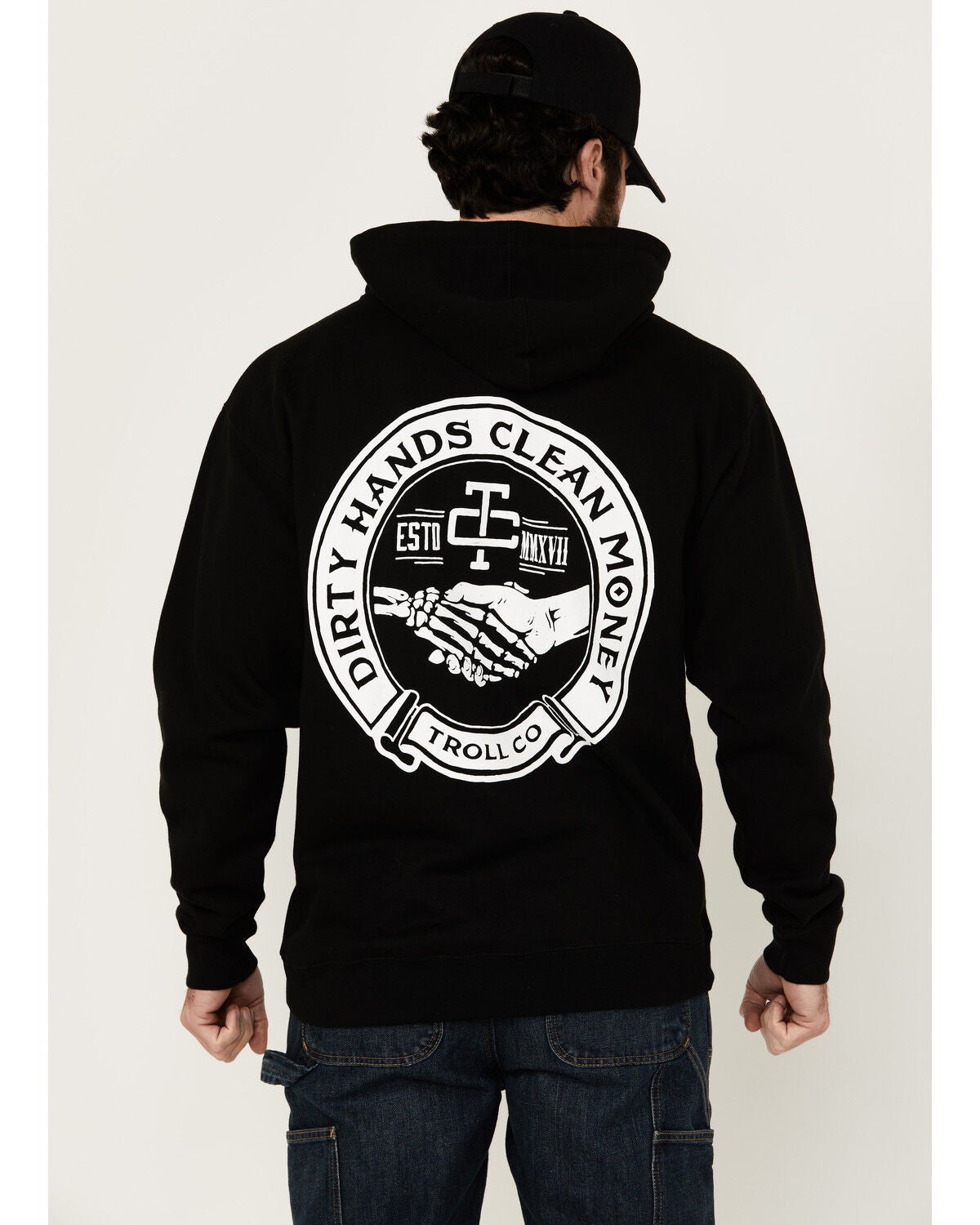 Troll Co Men's Haggler Hooded Sweatshirt, Black, hi-res