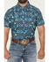 Image #3 - Rock & Roll Denim Men's TEK Southwestern Print Short Sleeve Snap Western Shirt, Blue, hi-res