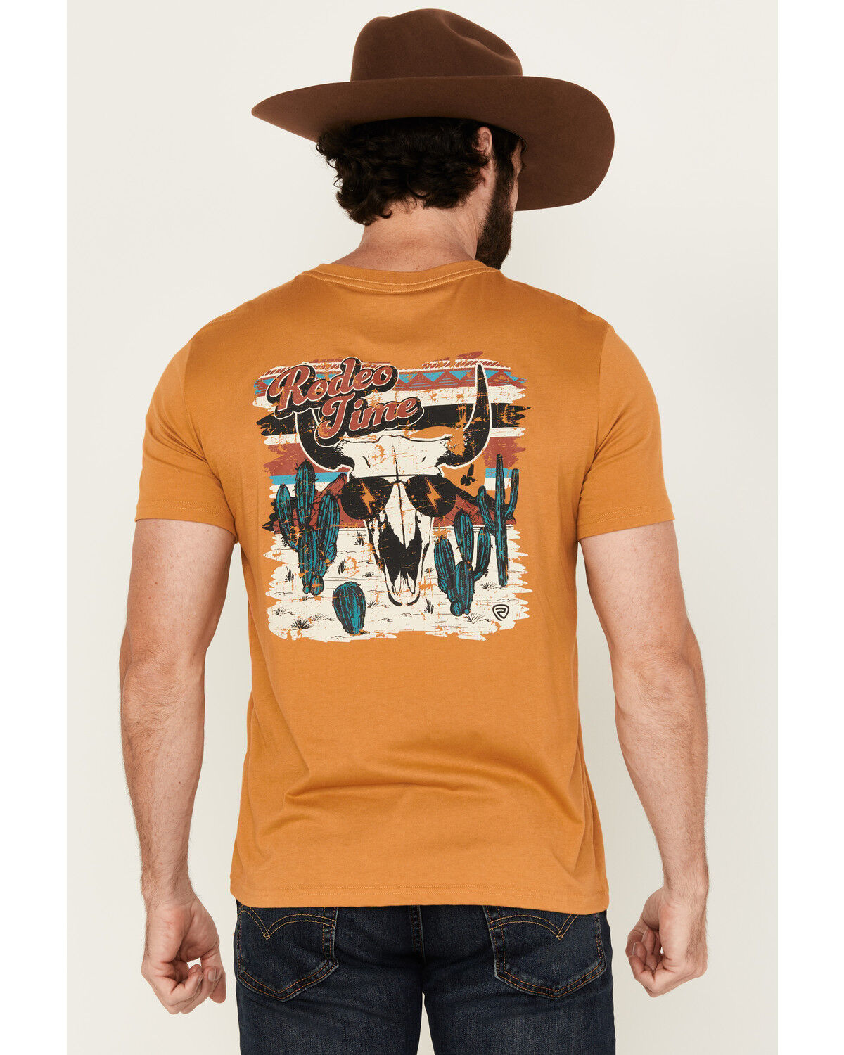 Image #4 - Rock & Roll Denim Men's Dale Skull Short Sleeve Graphic T-Shirt, Mustard, hi-res