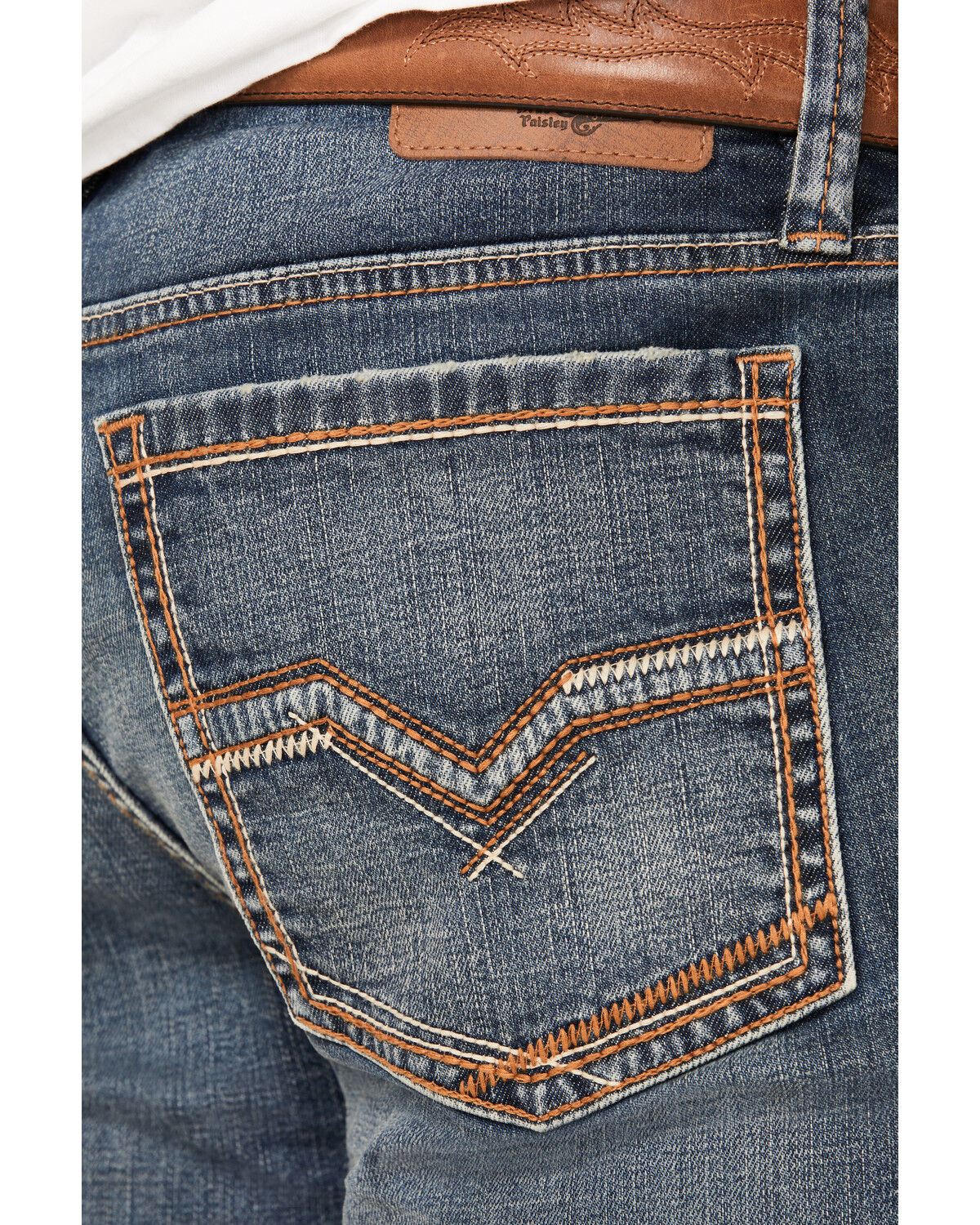 Image #4 - Moonshine Spirit Men's Cantina Medium Wash Slim Straight Stretch Denim Jeans, Medium Wash, hi-res