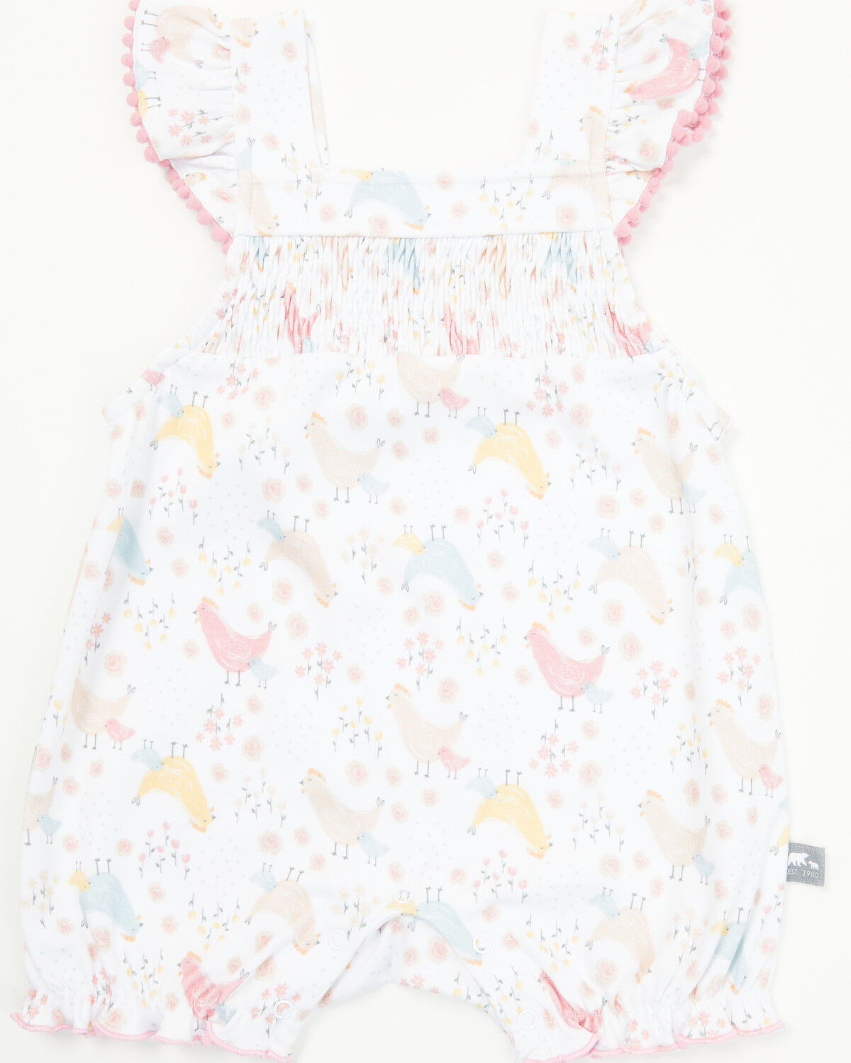 Image #1 - Rugged Bear Infant Girls' Chick Print Onesie, White, hi-res