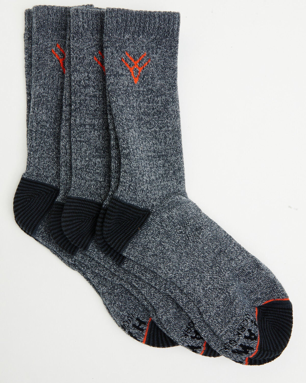 Hawx Men's Crew Socks - 3 Pack, Grey, hi-res