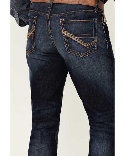 Image #4 - Cinch Men's Ian Dark Stonewash Rigid Slim Bootcut Jeans , Indigo, hi-res