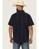Image #4 - Moonshine Spirit Men's Star Power Striped Short Sleeve Snap Western Shirt, Navy, hi-res