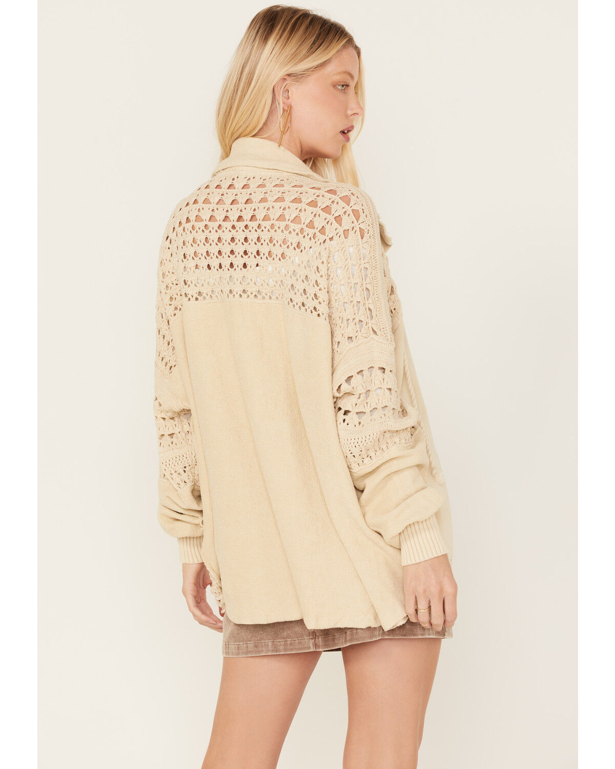 Image #4 - Free People Women's Dune Bug Crochet Cardigan, White, hi-res