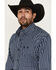 Image #2 - George Strait by Wrangler Men's Plaid Print Long Sleeve Button-Down Stretch Western Shirt, Blue, hi-res