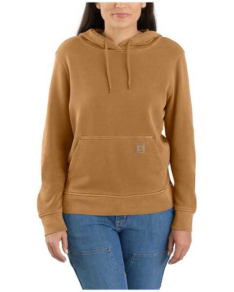 Carhartt Women's Relaxed Fit Midweight Hoodie , Tan, hi-res