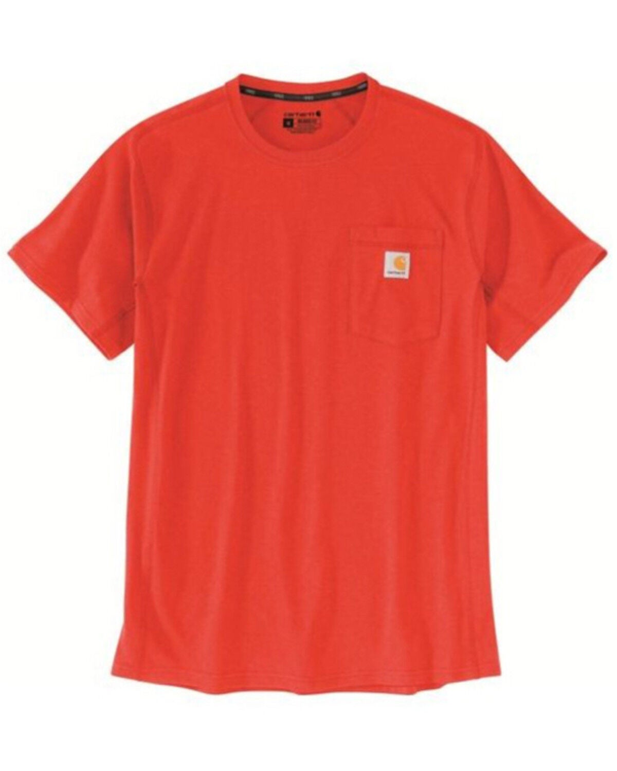Image #1 - Carhartt Men's Force Midweight Short Sleeve Work Pocket T-Shirt, Red, hi-res