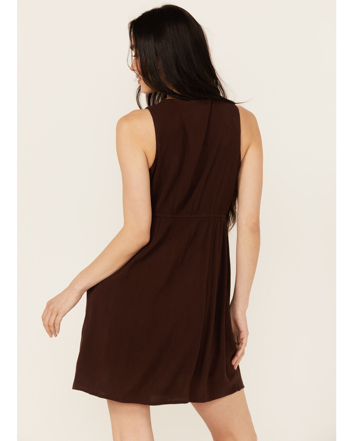 Image #4 - Idyllwind Women's Winfrey Criss Cross Front Embellished Mini Dress, Dark Brown, hi-res