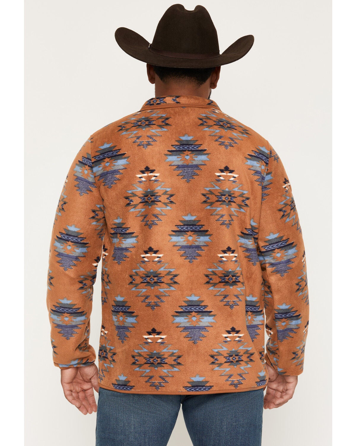 Image #4 - Cody James Men's Saddleback Southwestern Print Polar Fleece 1/4 Snap Pullover, Camel, hi-res