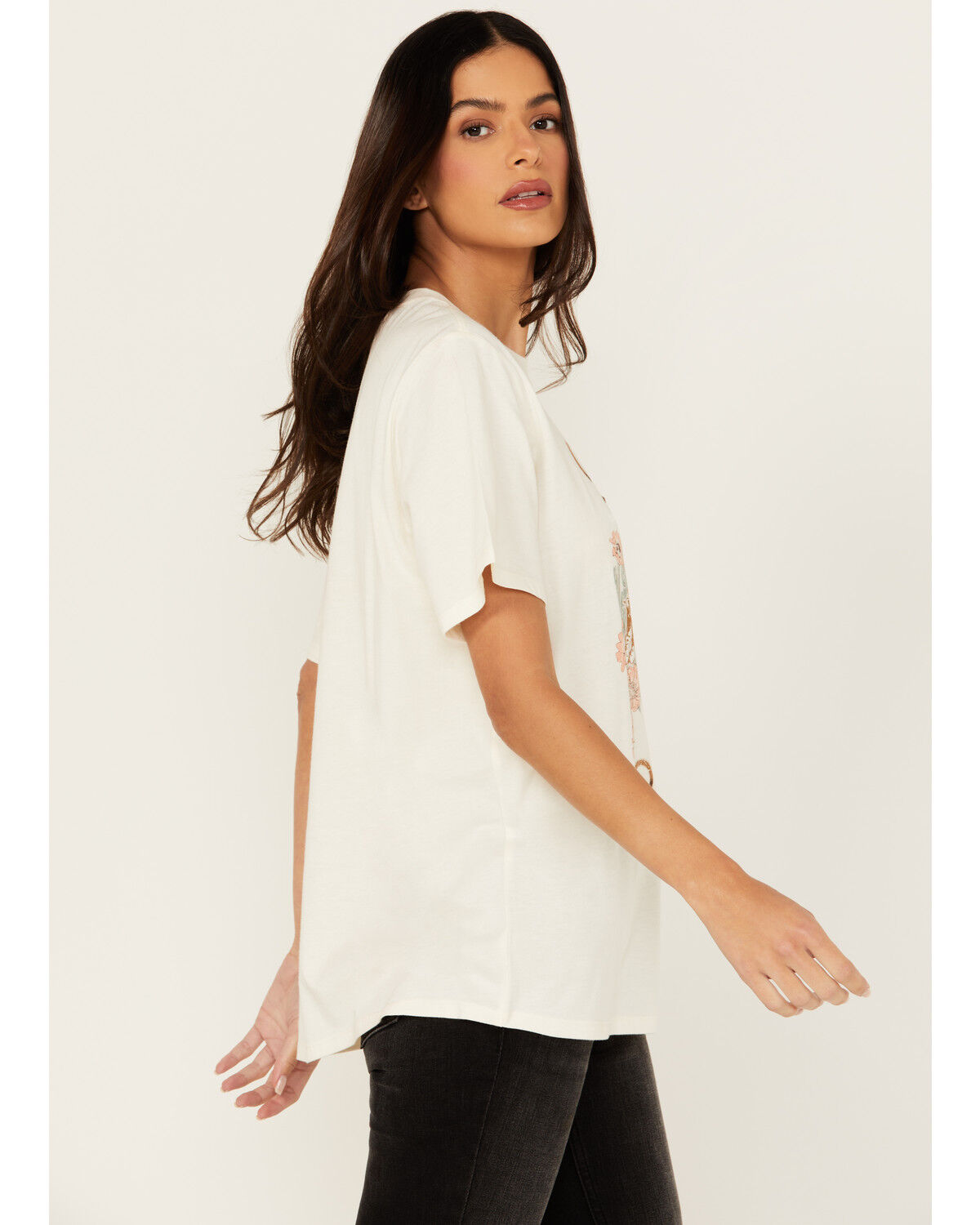 Image #2 - Idyllwind Women's Cowboys Do It Better Embellished Short Sleeve Graphic Tee, Ivory, hi-res