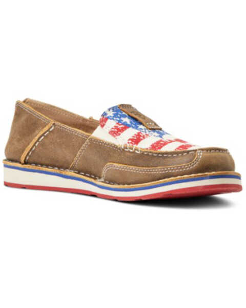 Image #1 - Ariat Women's Patriotic Cruiser Shoes - Moc Toe, Brown, hi-res