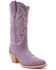 Image #1 - Ferrini Women's Quinn Roughout Western Boots - Round Toe, Light Purple, hi-res