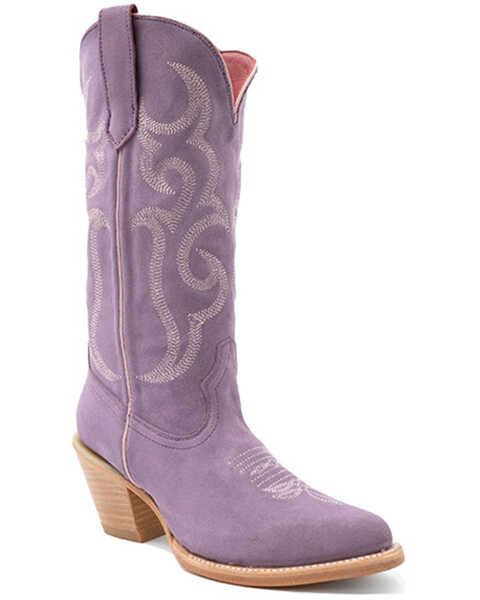 Ferrini Women's Quinn Roughout Western Boots - Pointed Toe , Light Purple, hi-res