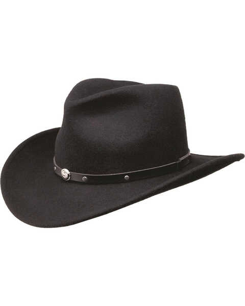 Black Creek Men's Crushable Wool Felt Hat, Black, hi-res