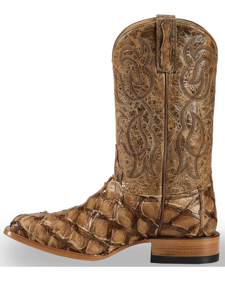 Cody James Pirarucu Exotic Boots -  Broad Square Toe , Brown, hi-res