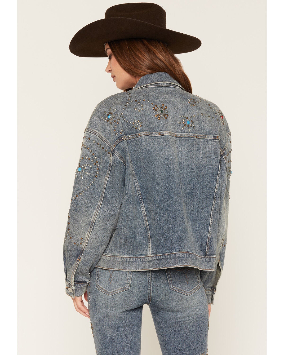 Image #4 - Shyanne Women's Medium Wash Luna High Rise Spirit Flare Stretch Denim Jeans, Medium Wash, hi-res