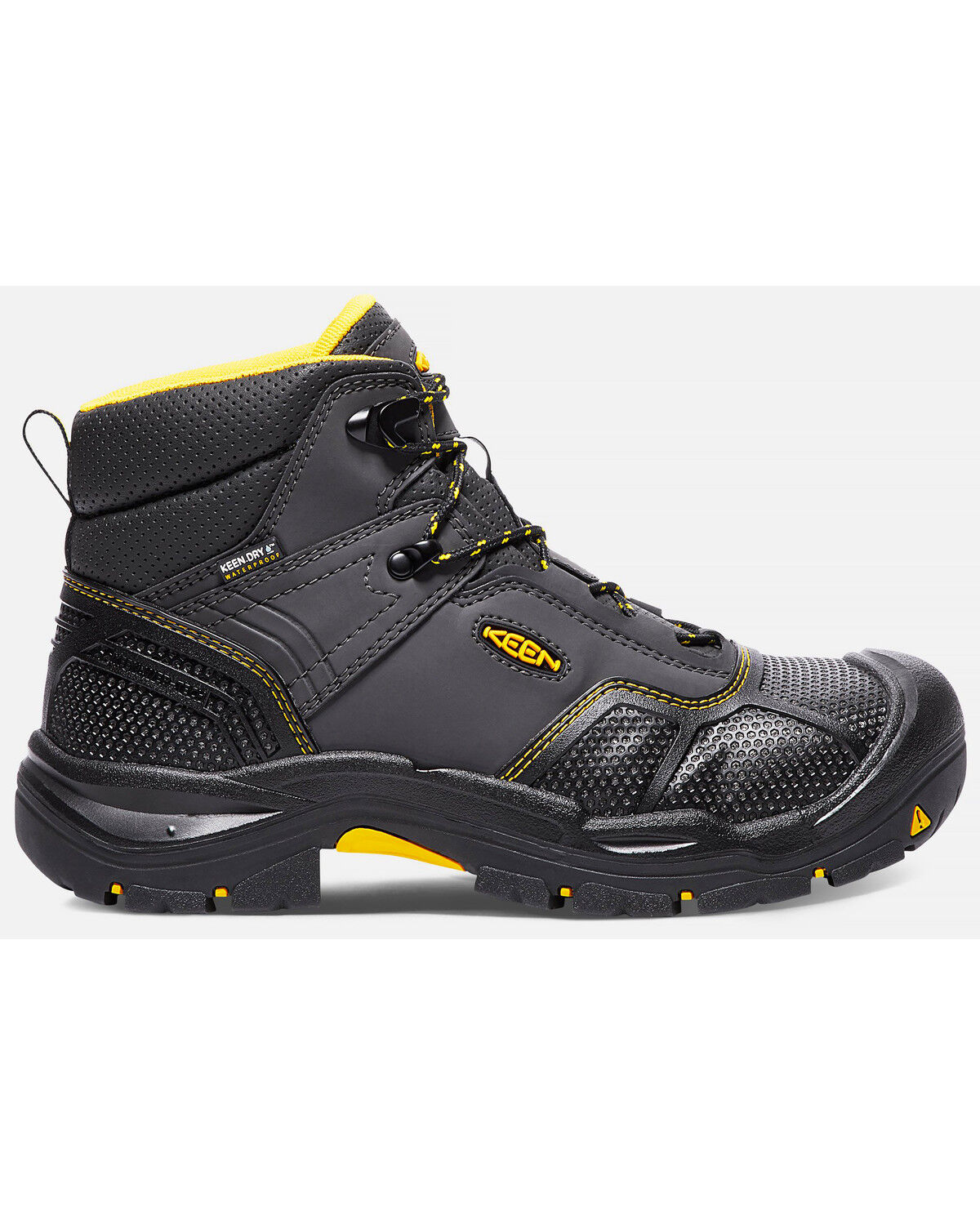 Image #3 - Keen Men's Logandale 6" Waterproof Work Boots - Steel Toe, Black, hi-res