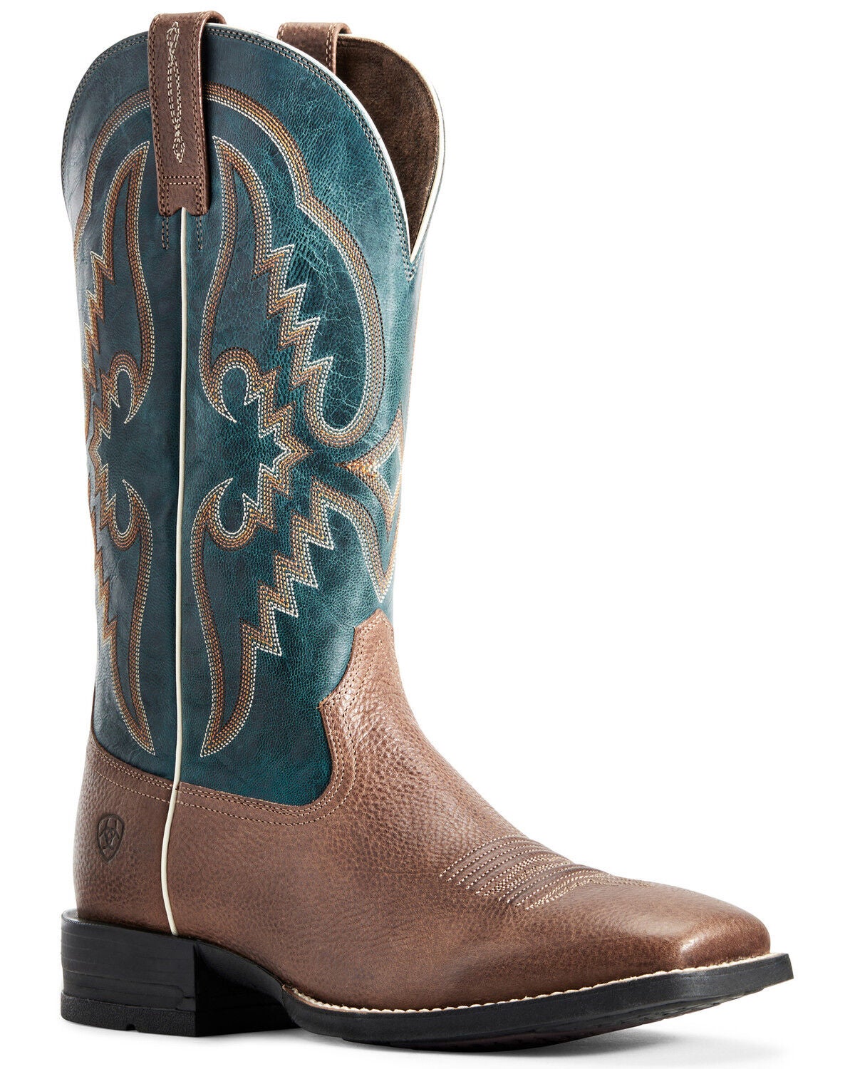 Image #1 - Ariat Men's Round Pen Saddle Western Performance Boots - Broad Square Toe, , hi-res