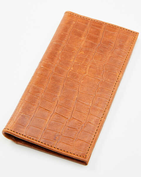 Cody James Men's Brown Embossed Croco Rodeo Leather Wallet, Medium Brown, hi-res