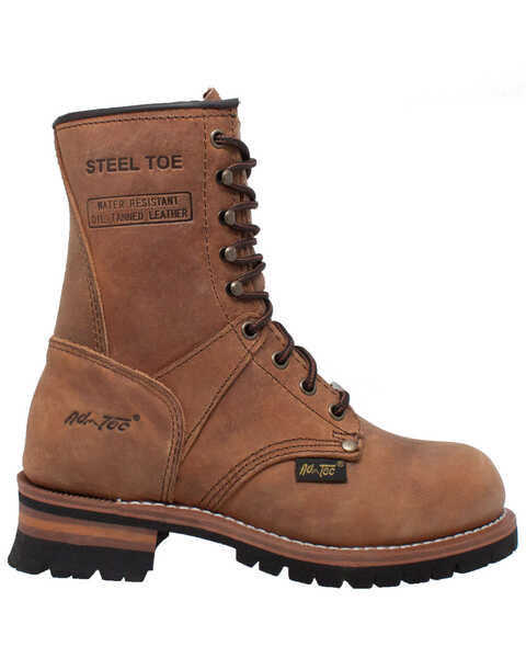 Image #2 - Ad Tec Women's Logger Boots - Steel Toe, Brown, hi-res