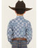 Image #4 - Ely Walker Boys' Quilted Print Long Sleeve Snap Western Shirt, Blue, hi-res