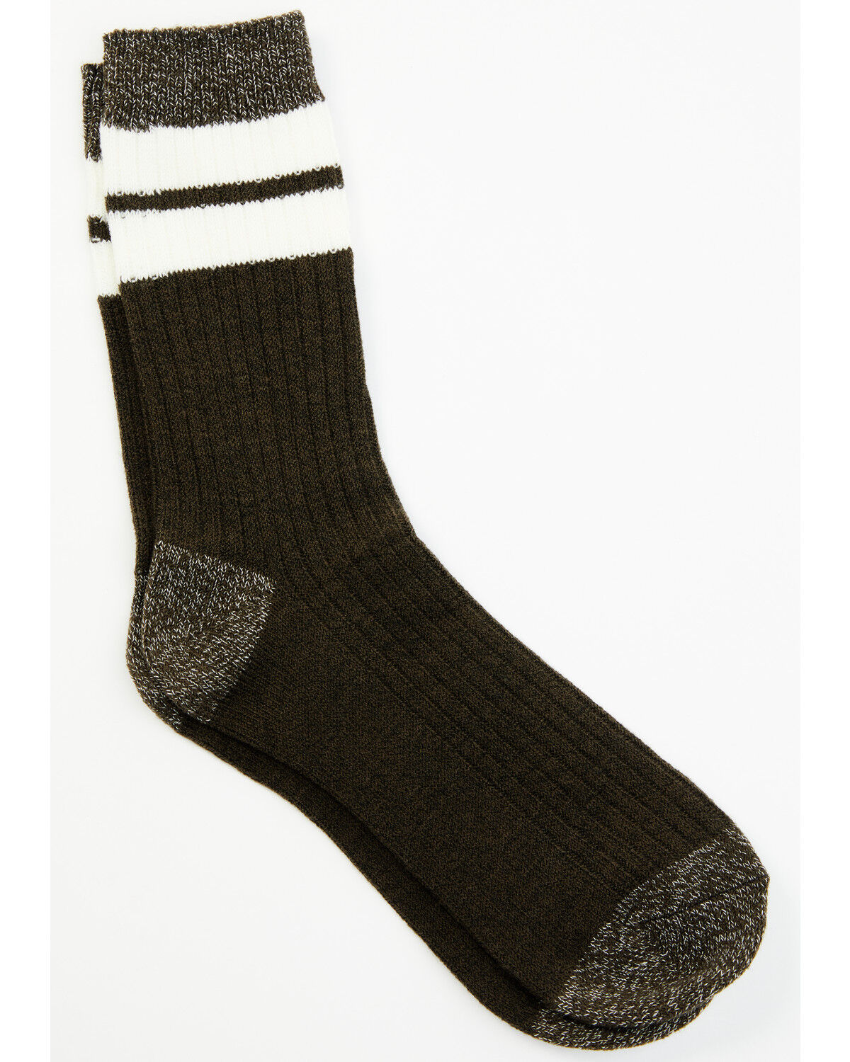Image #1 - Brother's and Sons Men's Olive Rugby Stripe Crew Socks, Olive, hi-res