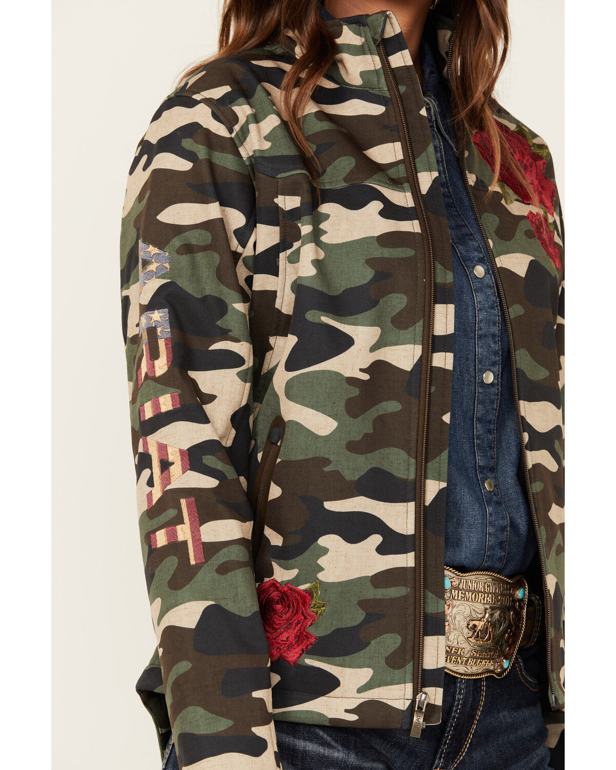 Image #3 - Ariat X Rodeo Quincy Women's Multi Team Camo Softshell, Multi, hi-res