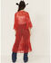 Image #4 - Shyanne Women's Tie-Front Embroidered Mesh Kimono, Red, hi-res
