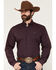 Image #1 - Cinch Men's Solid Long Sleeve Button-Down Western Shirt, Purple, hi-res