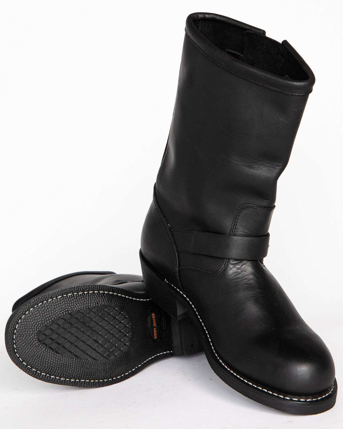 Mens black engineer boots clearance