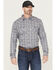 Image #1 - Cody James Men's FR Plaid Print Long Sleeve Snap Work Shirt, Indigo, hi-res