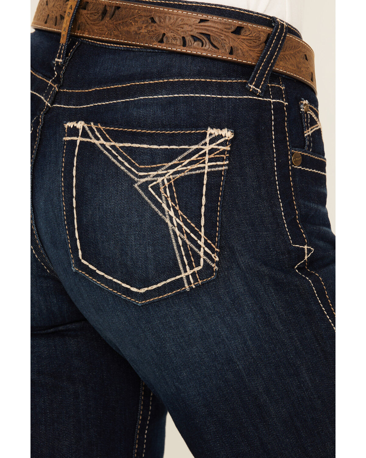 Image #2 - Ariat Women's Lizzie Dark Wash Mid Rise Trouser Stretch Denim Jeans, Dark Wash, hi-res