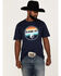 Image #1 - RANK 45® Men's Ombre Southwestern Circle Logo Graphic Short Sleeve T-Shirt, Navy, hi-res