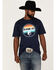 Image #1 - RANK 45® Men's Ombre Southwestern Circle Logo Graphic Short Sleeve T-Shirt , Navy, hi-res
