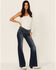 Image #3 - 7 For All Mankind Women's Medium Melrose Tailorless Dojo Trouser Leg Jeans, Blue, hi-res