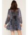 Image #4 - Lili Sidonio Women's Bandana Print Long Sleeve Button-Front Sheer Mini Dress, Navy, hi-res