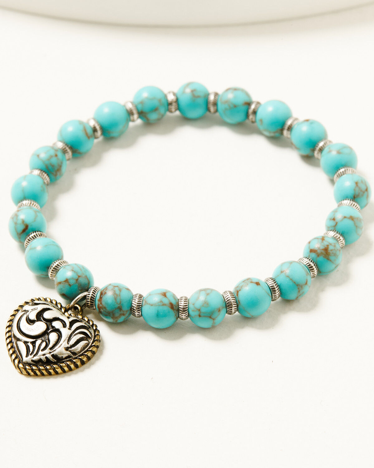 Image #3 - Shyanne Women's Rodeo Sunset Heart Charm Bracelet Set - 4 Piece, Turquoise, hi-res