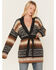 Image #1 - Stetson Women's Southwestern Print Knit Cardigan Sweater, Brown, hi-res