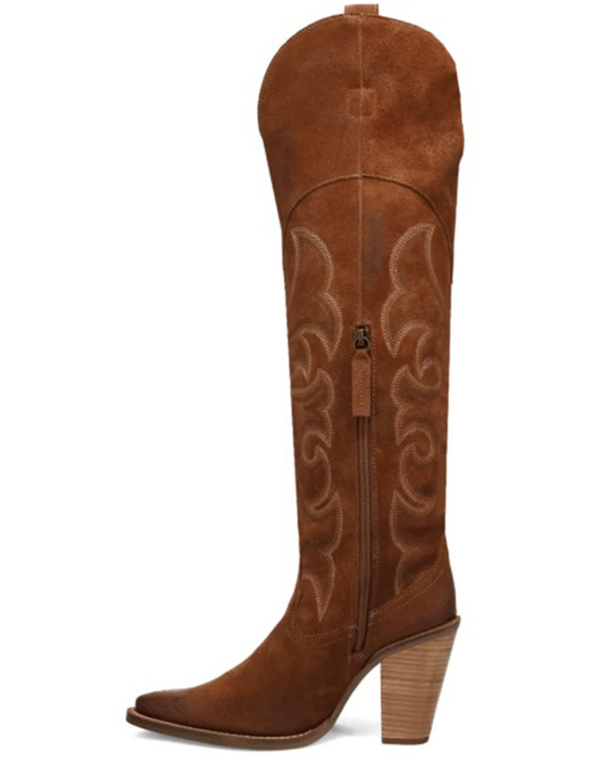 Image #3 - Dingo Women's Primadonna Suede Tall Western Boots - Round Toe, Brown, hi-res