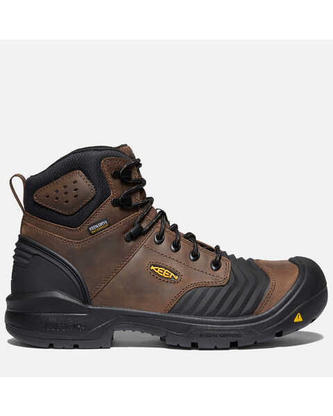 Image #1 - Keen Men's Portland 6" Waterproof Work Boots - Carbon Toe, Dark Brown, hi-res