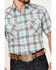 Image #3 - Ely Walker Men's Plaid Print Short Sleeve Pearl Snap Western Shirt, Aqua, hi-res