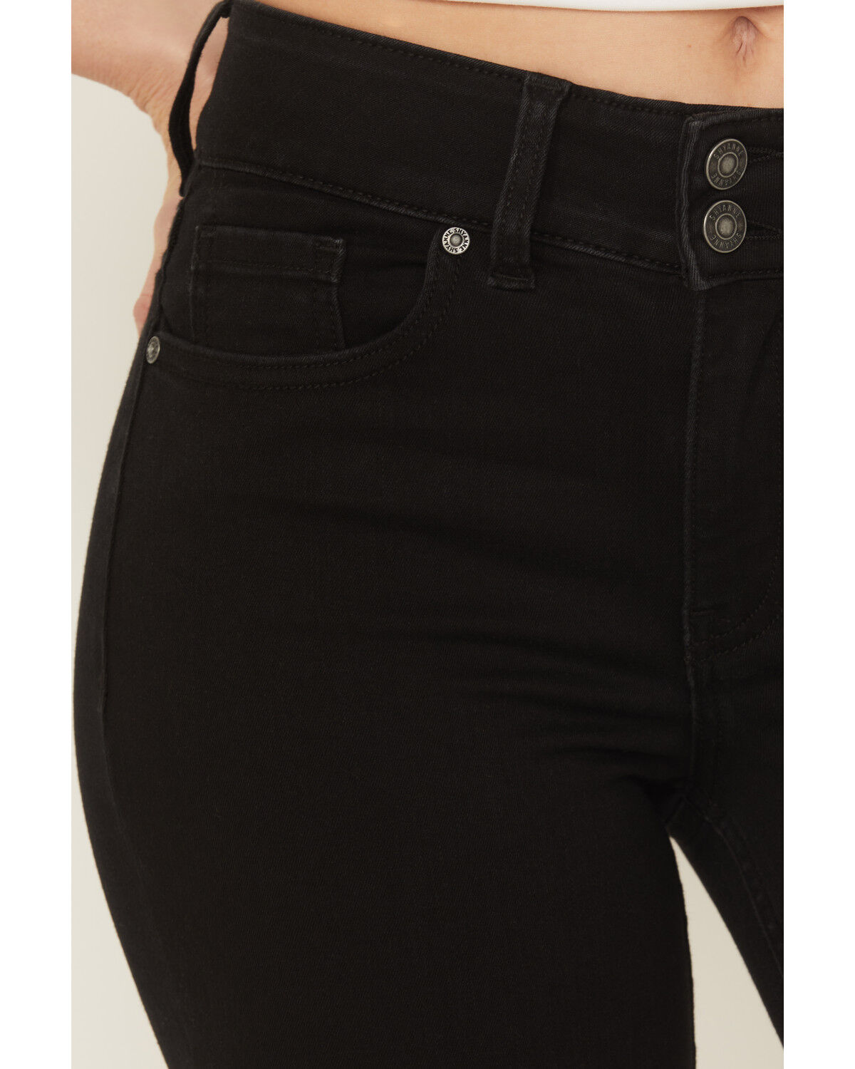 Image #2 - Shyanne Women's Celeste High Rise Bootcut Super Stretch Denim Jeans, Black, hi-res