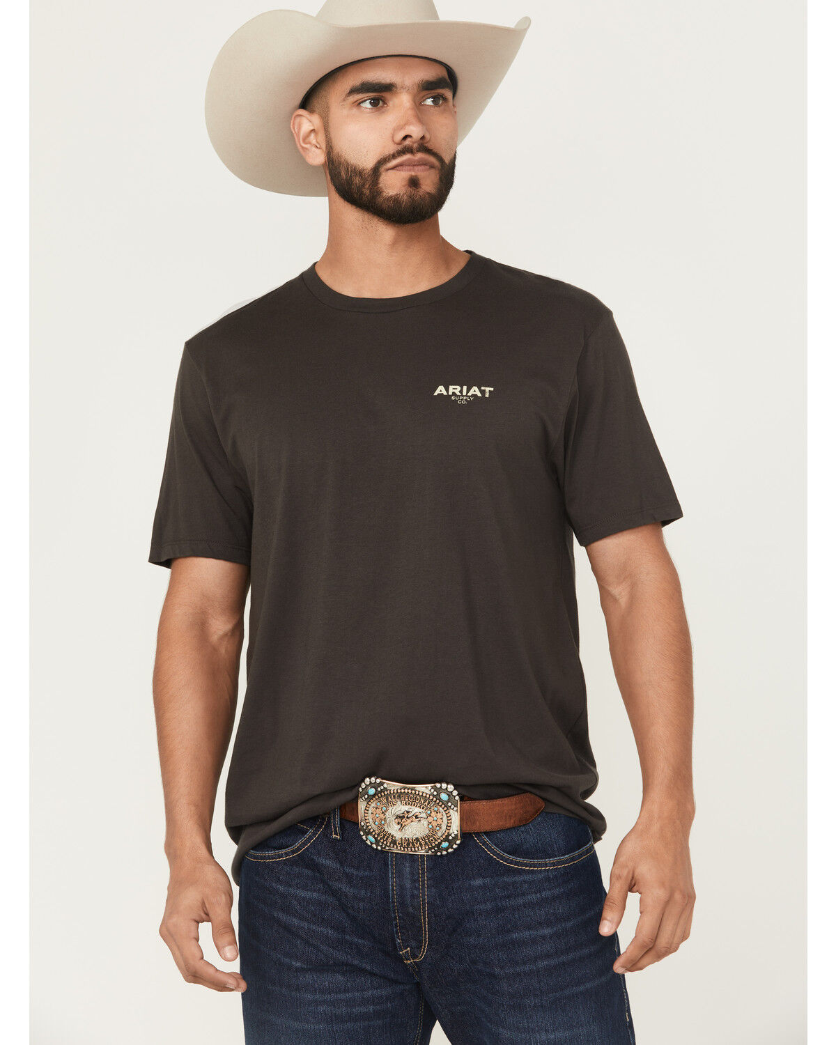 Image #2 - Ariat Men's Explore Circle Logo Short Sleeve Graphic T-Shirt, Black, hi-res