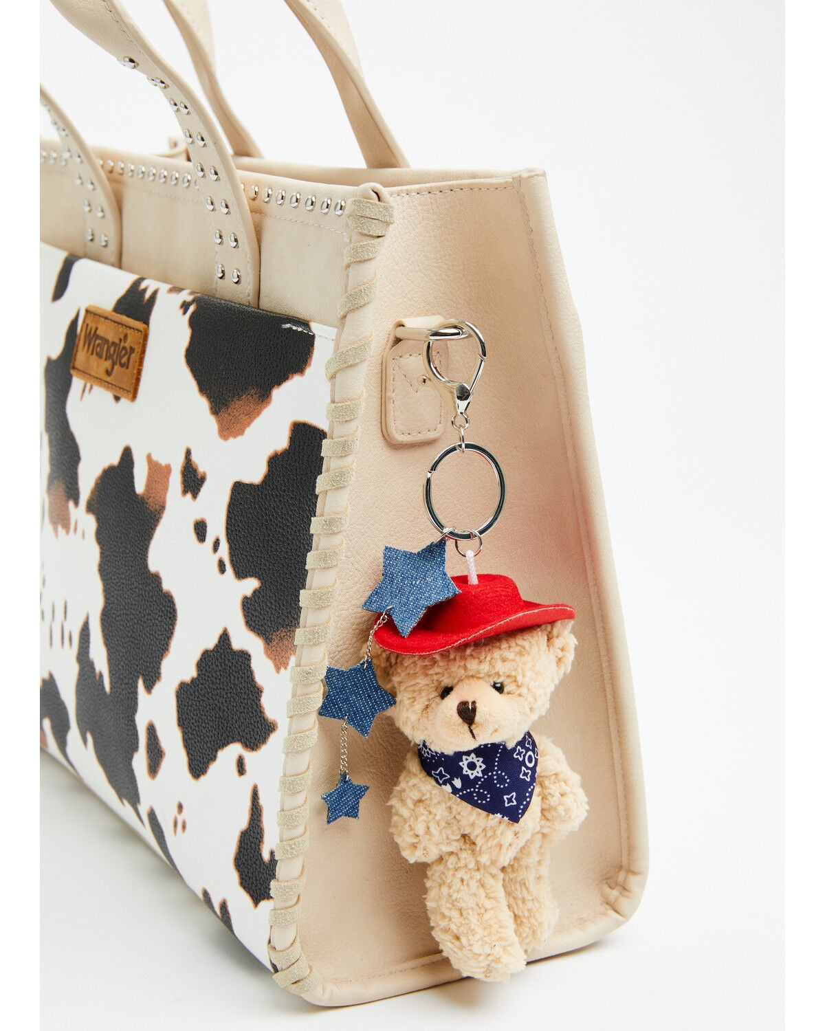 Shyanne Americana Cowgirl Bear Bag Charm, Blue, hi-res