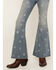 Image #2 - Shyanne Girls' Amber Dark Wash Rhinestone Embellished Lacey Flare Stretch Denim Jeans, Dark Wash, hi-res
